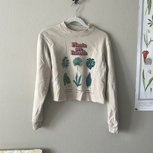 Mighty Fine Plants Are Friend Crop Sweatshirt Size Small
